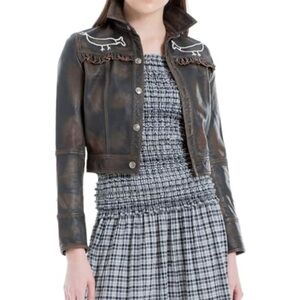 Max Studio Women's Lamb Skin Leather Jacket